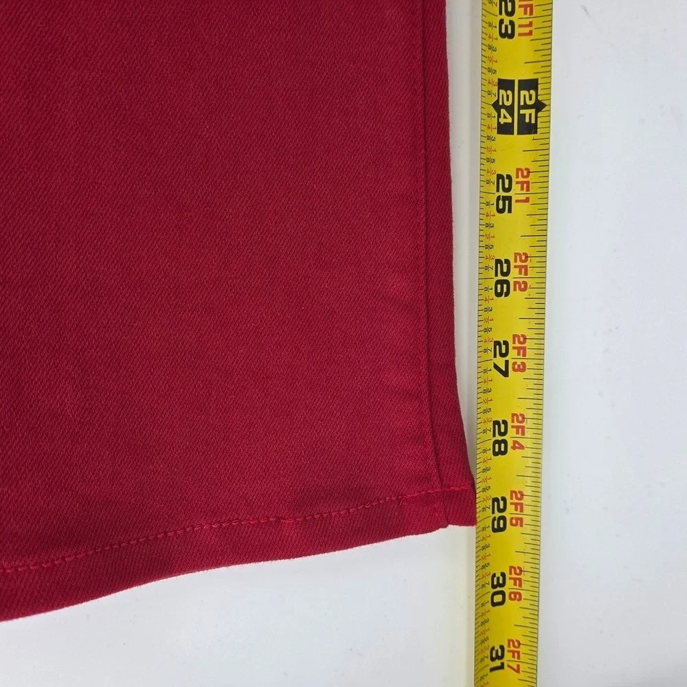 Mother High Waisted Weekender Skimp Second Chance Flare Jeans Haute Red Women 24